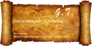 Gerstmayer Tivadar névjegykártya